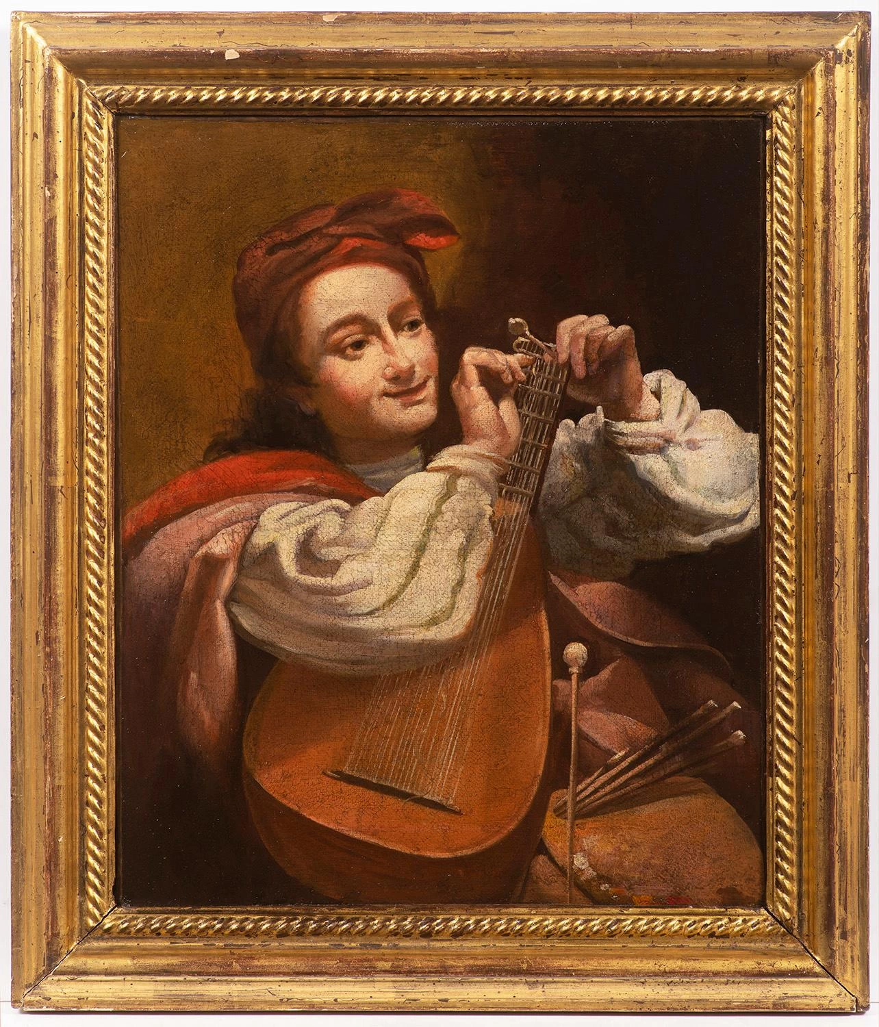 Artista con un liuto e una tavolozza